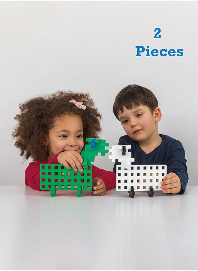 Plus-Plus Ingenious Construction Toy, Big Pegboard, Green/White, 2 Pieces  - Image 1