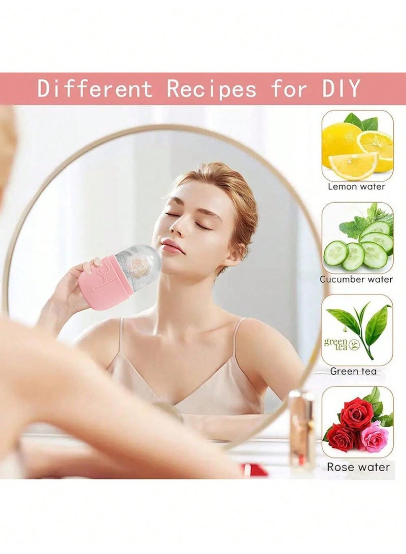 Miamia 3 Pcs of Ice Facial Massage Tools Cooling Skincare Tools Facial Massage Devices Including a Silicone Ice Face Roller Pink Rose Quartz Roller and Comes with Massage Sticks and Gua Sha Bars Designed to Help Reduce Facial Eye Neck and Facial Puffiness Perfect for Summer Ice Face Massage Suitable for Office School and Travel Color Pink - Image 4