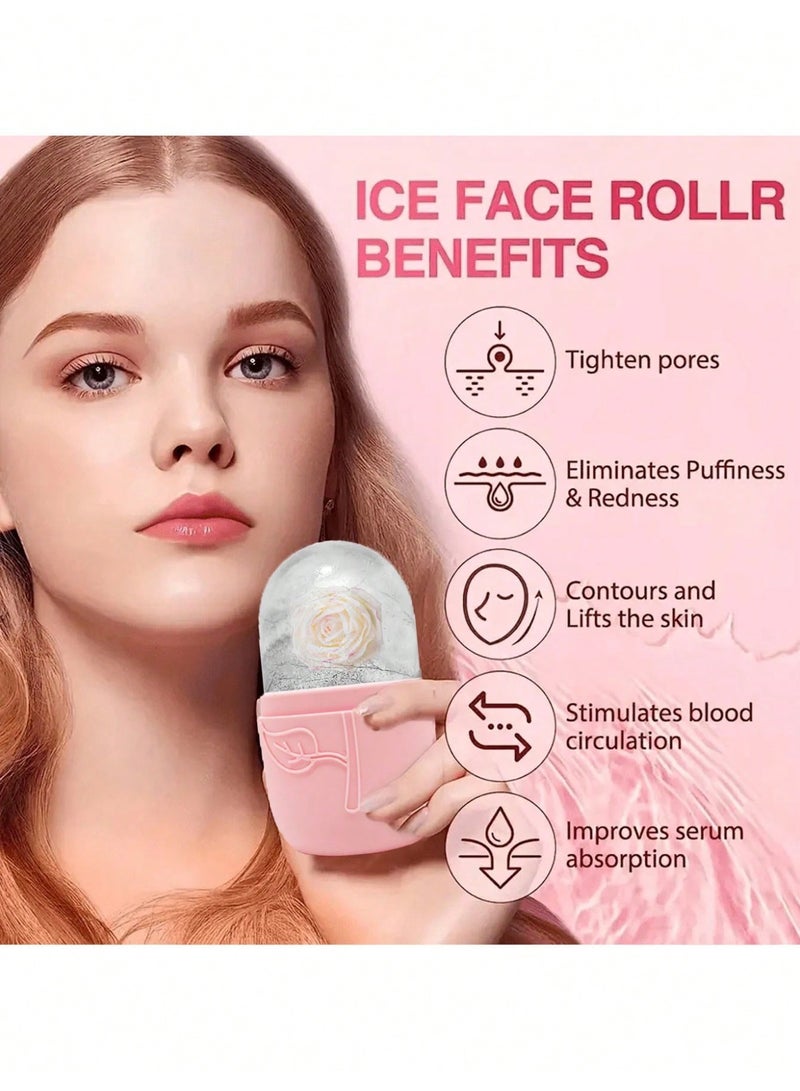 Miamia 3 Pcs of Ice Facial Massage Tools Cooling Skincare Tools Facial Massage Devices Including a Silicone Ice Face Roller Pink Rose Quartz Roller and Comes with Massage Sticks and Gua Sha Bars Designed to Help Reduce Facial Eye Neck and Facial Puffiness Perfect for Summer Ice Face Massage Suitable for Office School and Travel Color Pink - Image 5