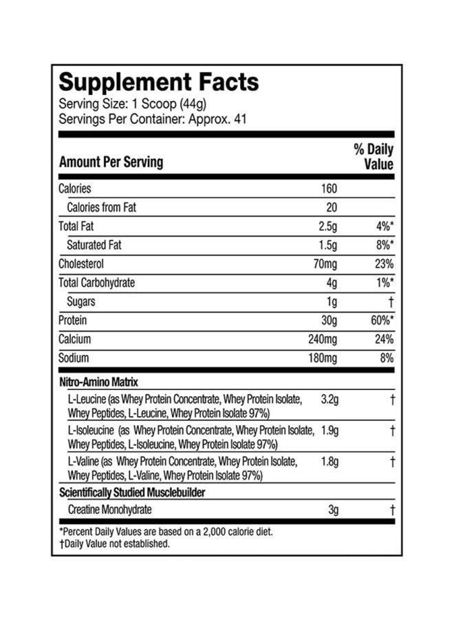 MuscleTech Nitro-Tech Whey Protein Powder, 30g Protein, 3g Creatine, 6.6g BCAAs, Clinically Studied Formula, Strawberry, 1.81kg (4Lb), 41 Servings - Image 3