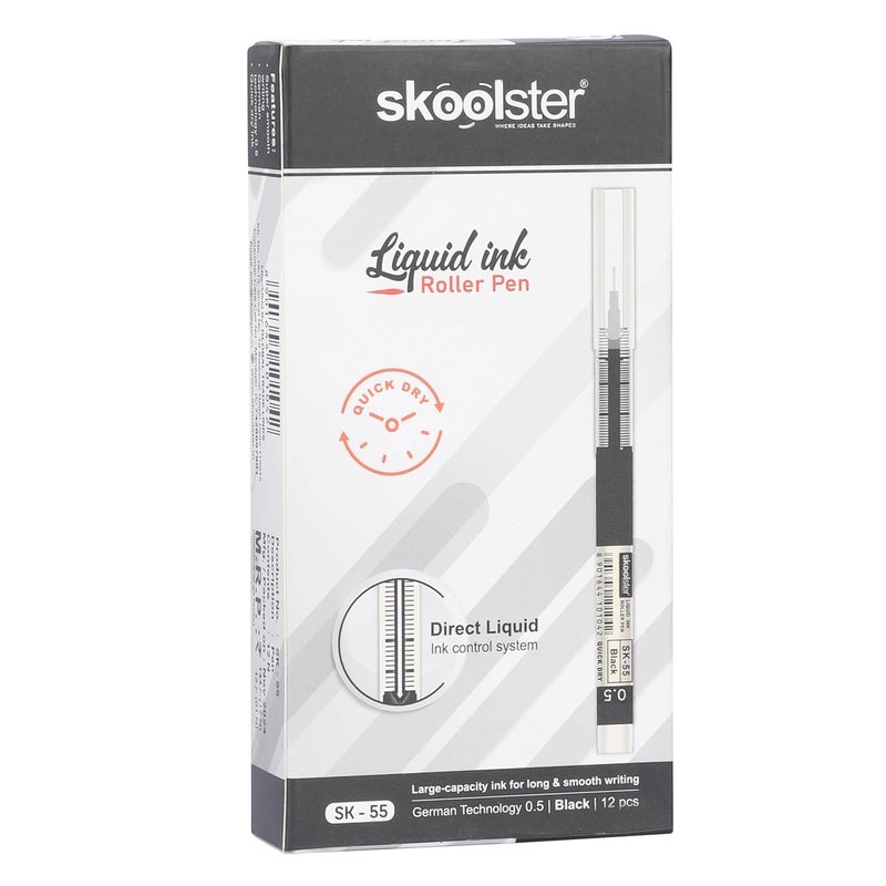 Skoolster Liquid Ink Roller Pen 0.5mm, Pack of 24, Smooth Quick-Dry Writing Pens for Office, School, Professionals & Exams (Green+Black) - Image 2