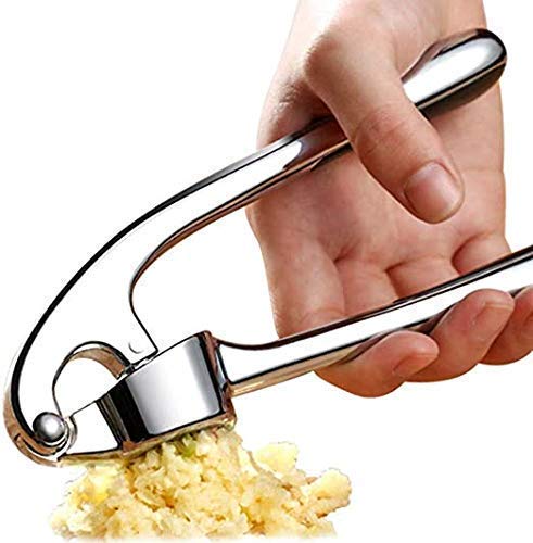 OANGO Stainless Steel Kitchen Garlic Presser Crusher Press Peeler Dough Press Squeeze Ginger Ginger Crusher Stainless Steel - Image 1