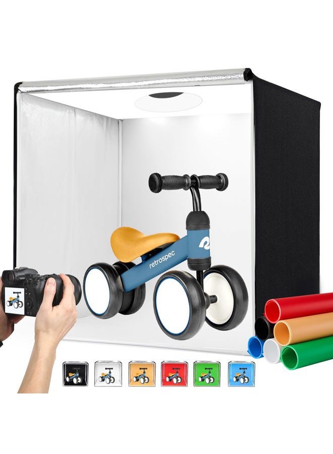 ZKEEZM Photo Studio Light Box Photography 32"x32" with 210 LEDs and 6 Colors Backdrops for Product Photography, Foldable Picture Box with Adjustable Brightness 6000-6500K - Image 1
