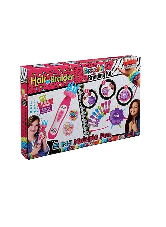 2-in-1 Hair and Bracelet Braider Machine Toy with Hair Accessories for Girls - Image 2
