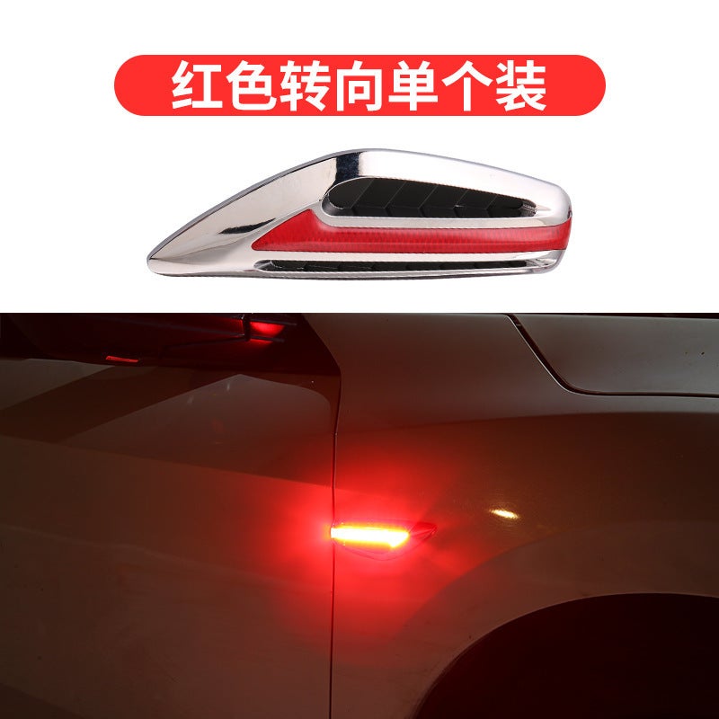 Car Bright Led Running Water Side Turn Signal Dark Night Blade With Strobe Modified Leaf Board Turn Signal Corner Lamp - Image 1
