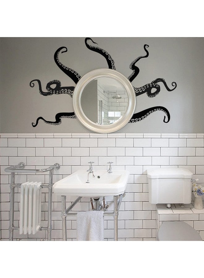 SUPERDANT 4Pcs Octopus Tentacles Wall Sticker Sea Animal Wall Decal Mural Home Art Decor Vinyl Wall Art Decal Octopus Decor For Bathroom Bathtub Wall Decor Stickers - Image 4
