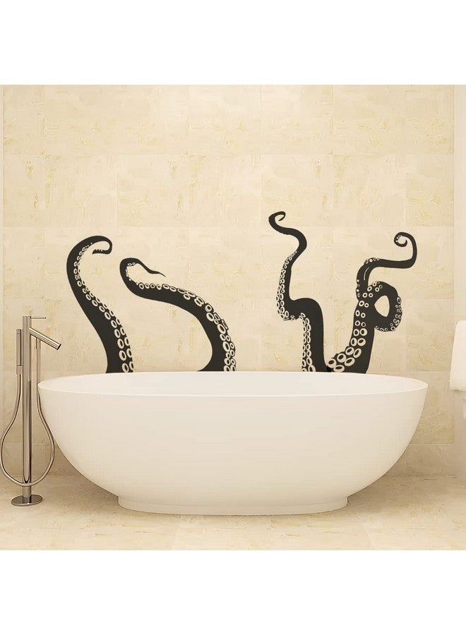 SUPERDANT 4Pcs Octopus Tentacles Wall Sticker Sea Animal Wall Decal Mural Home Art Decor Vinyl Wall Art Decal Octopus Decor For Bathroom Bathtub Wall Decor Stickers - Image 3