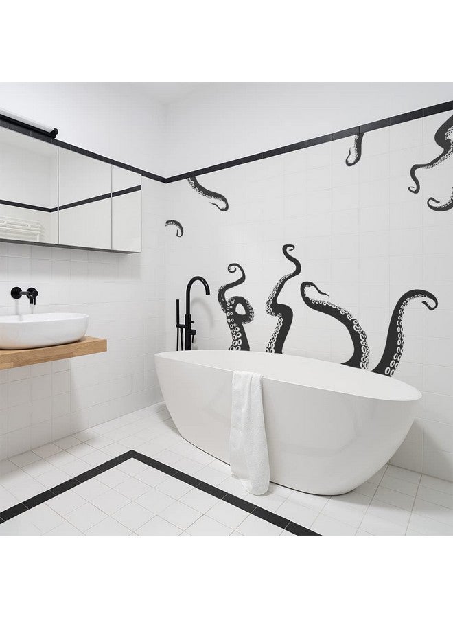 SUPERDANT 4Pcs Octopus Tentacles Wall Sticker Sea Animal Wall Decal Mural Home Art Decor Vinyl Wall Art Decal Octopus Decor For Bathroom Bathtub Wall Decor Stickers - Image 5