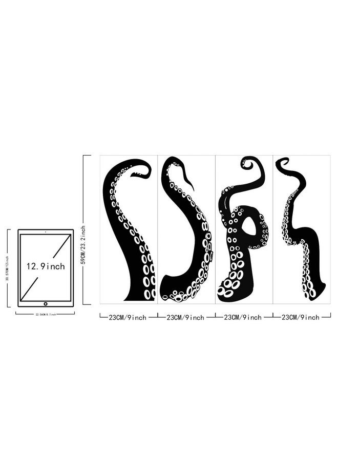 SUPERDANT 4Pcs Octopus Tentacles Wall Sticker Sea Animal Wall Decal Mural Home Art Decor Vinyl Wall Art Decal Octopus Decor For Bathroom Bathtub Wall Decor Stickers - Image 2