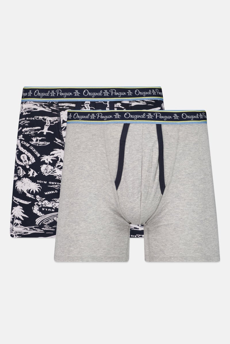 Original Penguin شورت بوكسر رجالي من قطعتين بطبعة شاملة، متعدد الألوان - Image 1