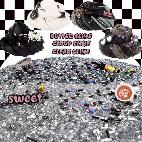 Rowecvce 6 Pack Slime Kit Black Punk Slimes Cloud Butter Clear Slime Party Favors Toys for Girls Boys Ages 812 Goodie Bag Stuffers Kids Slime Kits for Easter Christmas Halloween Birthday Valentine - Image 5