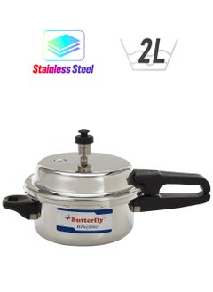 BUTTERFLY MediumLiters Butterfly Blue Line Stainless Steel Pressure Cooker, Stainless Steel, 2-Liter Medium,BL-2L Stainless Steel  - Image 1