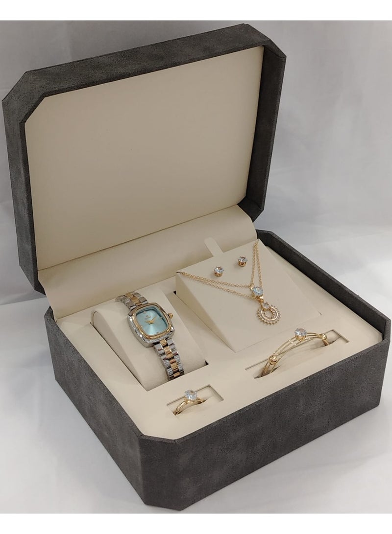 ريفولي ساعه مع الأسوارة مع الخاتم  مع السلس والاخراص اخر اصدار من ريفولي