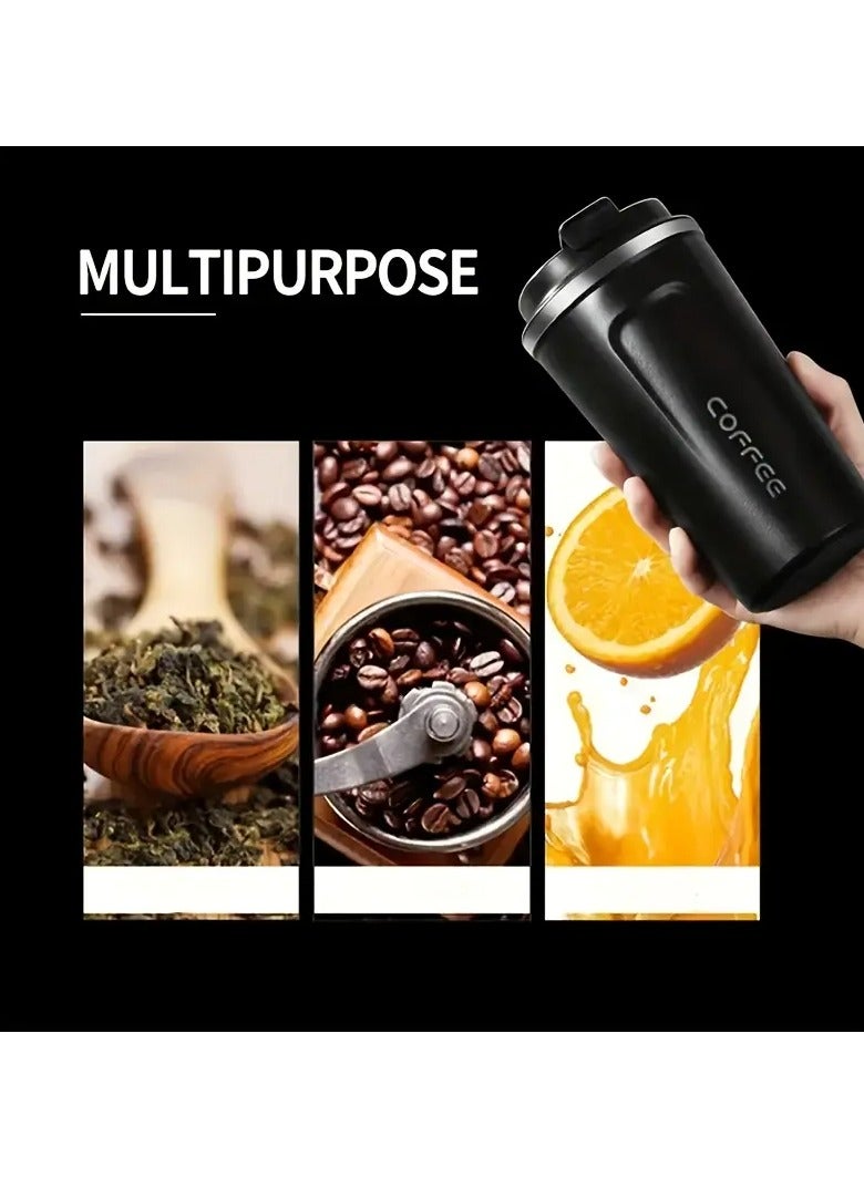 Coffee Vacuum Insulated Travel Mug Leakproof Double Wall Stainless Steel Reusable Coffee Cup with Lid for Hot and Cold Drinks 510ML  - Image 4