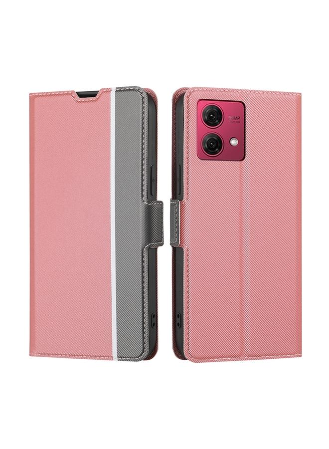 S-TOP Case For Motorola Moto G84 5G Twill Texture Side Button Leather Phone Case - Image 1