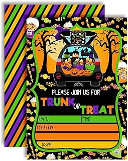 Amanda Creation Amanda Creation Trunk or Treat Themed Halloween Trick Or Treat Party Invitations, 20 5"x7" Fill In Cards with Twenty  - Image 1