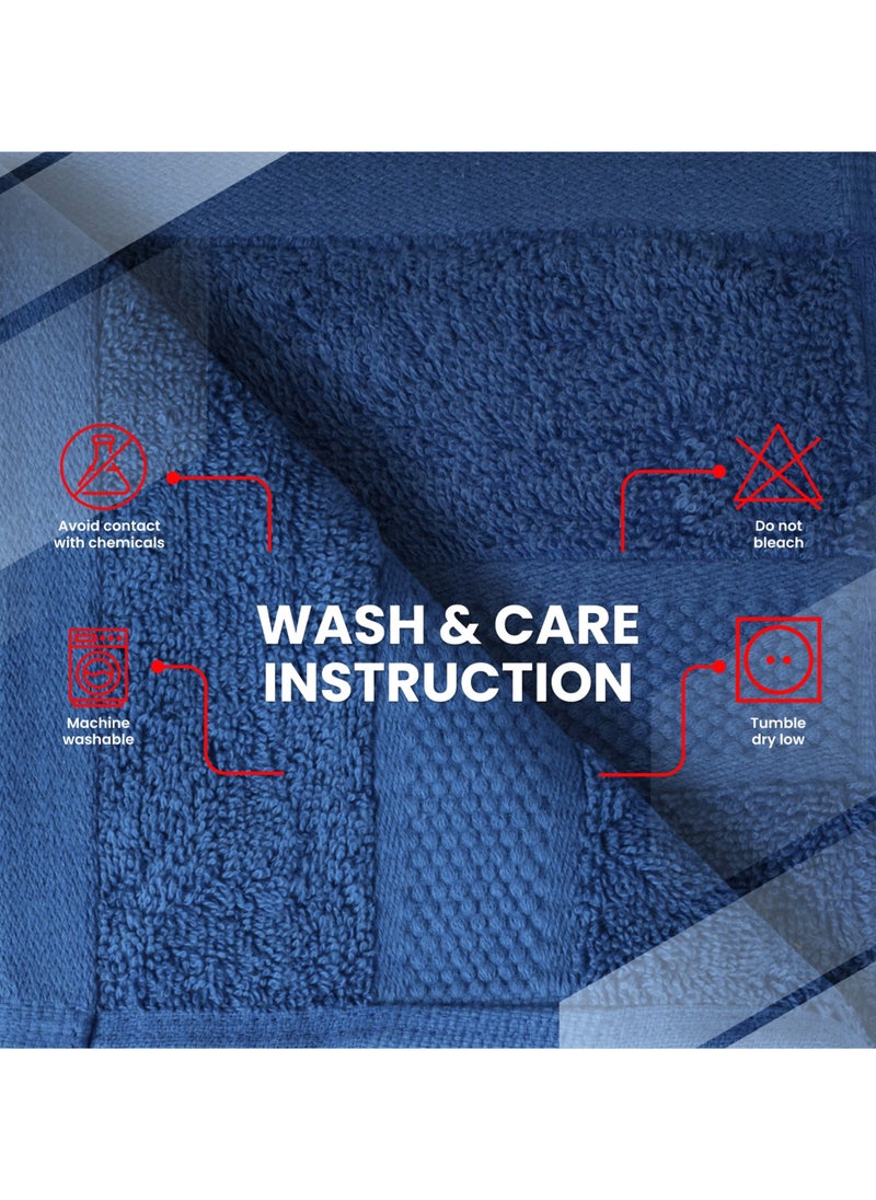 Infinitee Xclusives Infinitee Xclusives Premium Blue Washcloths Set – Pack of 4, 13 x 13 Inches (33 x 33cm) 100% Cotton Wash Cloths for Your Body and Face Towels, Kitchen Dish Towels and Rags, Baby Washcloth  - Image 5
