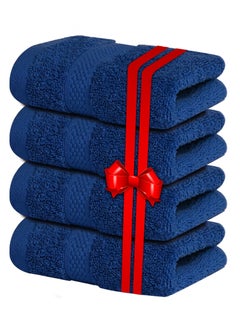 Infinitee Xclusives Infinitee Xclusives Premium Blue Washcloths Set – Pack of 4, 13 x 13 Inches (33 x 33cm) 100% Cotton Wash Cloths for Your Body and Face Towels, Kitchen Dish Towels and Rags, Baby Washcloth  - Image 1