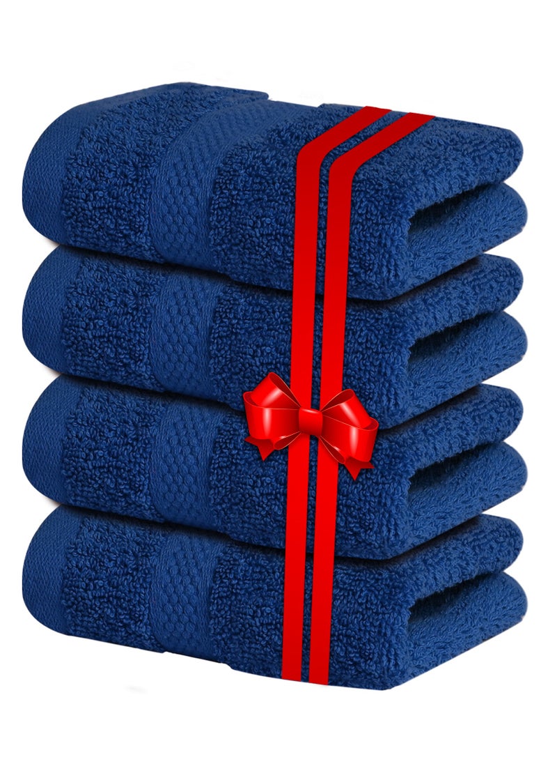 Infinitee Xclusives Infinitee Xclusives Premium Blue Washcloths Set – Pack of 4, 13 x 13 Inches (33 x 33cm) 100% Cotton Wash Cloths for Your Body and Face Towels, Kitchen Dish Towels and Rags, Baby Washcloth  - Image 1