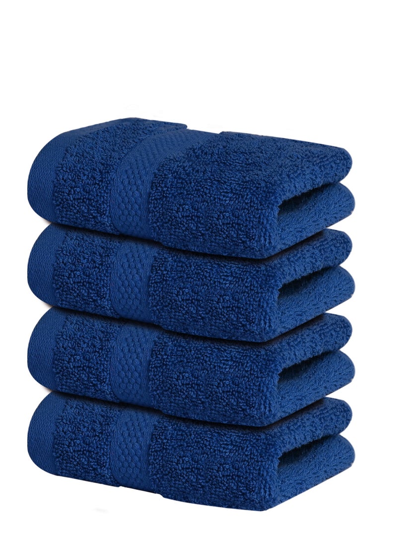 Infinitee Xclusives Infinitee Xclusives Premium Blue Washcloths Set – Pack of 4, 13 x 13 Inches (33 x 33cm) 100% Cotton Wash Cloths for Your Body and Face Towels, Kitchen Dish Towels and Rags, Baby Washcloth  - Image 1