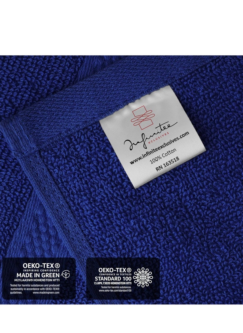 Infinitee Xclusives Infinitee Xclusives Premium Blue Washcloths Set – Pack of 4, 13 x 13 Inches (33 x 33cm) 100% Cotton Wash Cloths for Your Body and Face Towels, Kitchen Dish Towels and Rags, Baby Washcloth  - Image 5