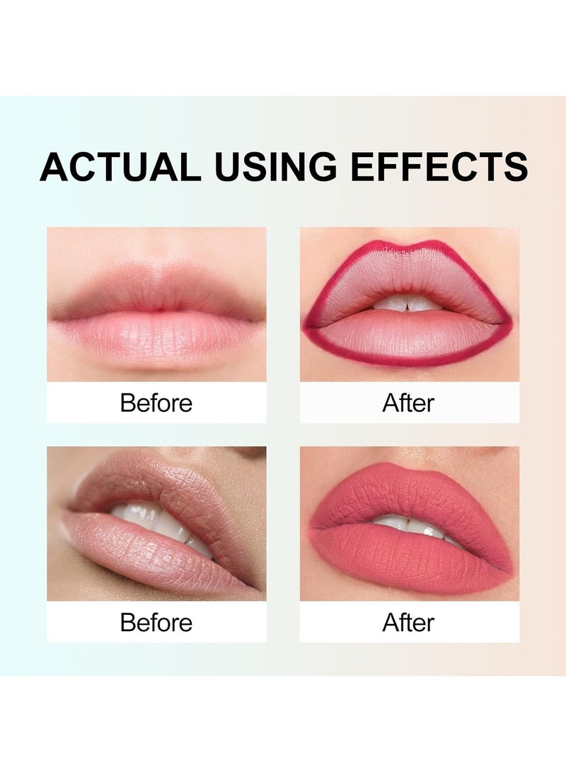 OLIBOLLA Lip Liner Tint Peel Off - 3 Colors Waterproof & Sweatproof Lip Stain Peel Off Set with Tweezers, High-Pigment Long-Wearing Matte Finish Tattoo for Women, Full Lips, Non-Stick Cup - Image 3