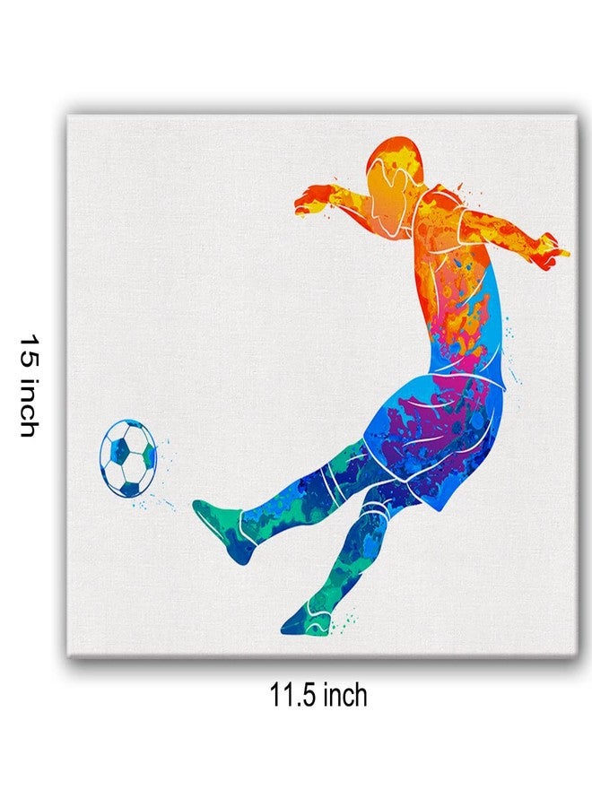 Nvhai Soccer Player Man Watercolor Wall Soccer Boy Canvas Painting Prints for Home Wall Decor Framed Football Sports Artwork Nursery Gifts(12x15) - Image 2