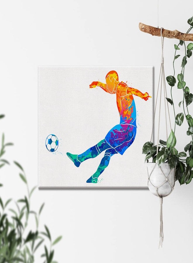 Nvhai Soccer Player Man Watercolor Wall Soccer Boy Canvas Painting Prints for Home Wall Decor Framed Football Sports Artwork Nursery Gifts(12x15) - Image 4