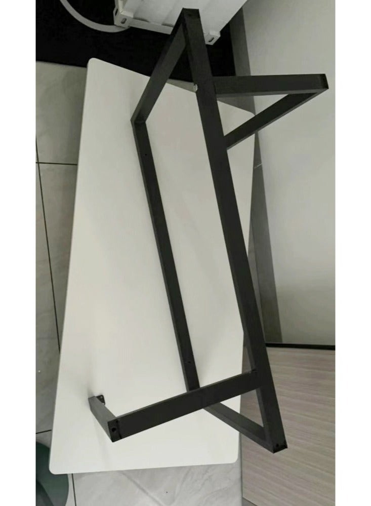 رافين طاولة مركزية للأريكة ذات إطار فولاذي مستطيل بتصميم شمالي حديث متعدد الوظائف لغرفة الطعام، طاولة قهوة لامعة لغرفة المعيشة، شقة، مكاتب صغيرة المساحة 120 × 60 × 45 سم - Image 5