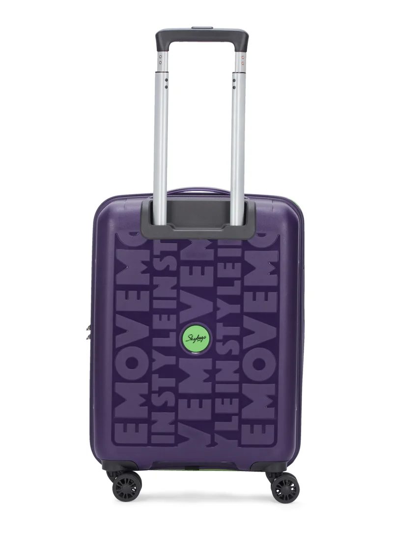 Skybags Play Cabin 20 Inch Polypropylene(PP), 4 Spinner Double Wheel Trolley Bags for Travel, Hard Case Lightweight Bag with TSA Lock, Tough Suitcase for Travel (Small), Purple