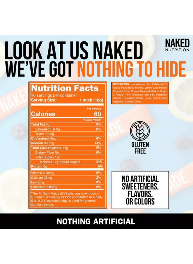 NAKED nutrition Nakedade - Performance Enhancing Sports Drink Powder - Blueberry Lemonade Electrolyte Powder - No GMOs or Artificial Sweeteners, Gluten-Free, Soy-Free, Dairy-Free - 16 Sticks - Image 4
