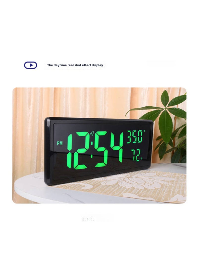 1 x 5 pcs Creative Large Screen Clock with Temperature Humidity Green 