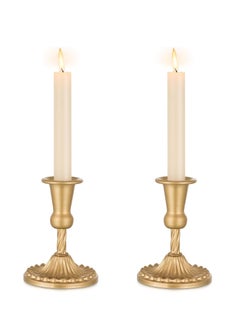 Gold Candle Holders Brass Candlestick Holders: 2 Pcs Taper Candle Holders, Candle Holders for Candlesticks Tapered Gold Candle Holders Wedding Party Chrismas Mantel Home Decor