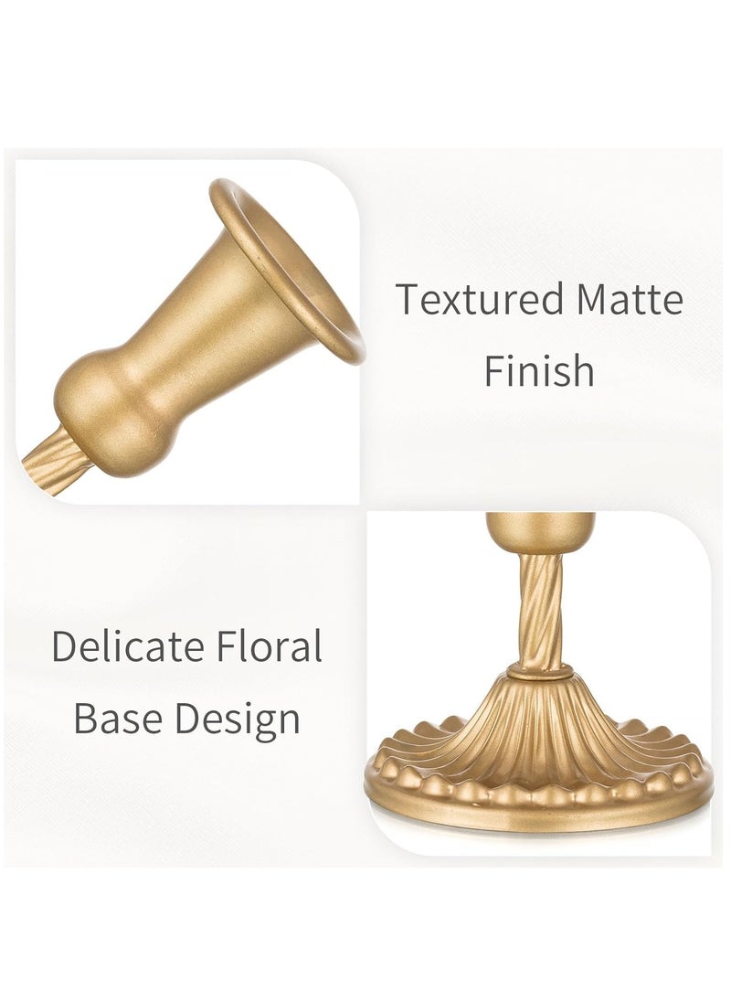 Excefore - Gold Candle Holders Brass Candlestick Holders: 2 Pcs Taper Candle Holders, Candle Holders for Candlesticks Tapered Gold Candle Holders Wedding Party Chrismas Mantel Home Decor - Image 1