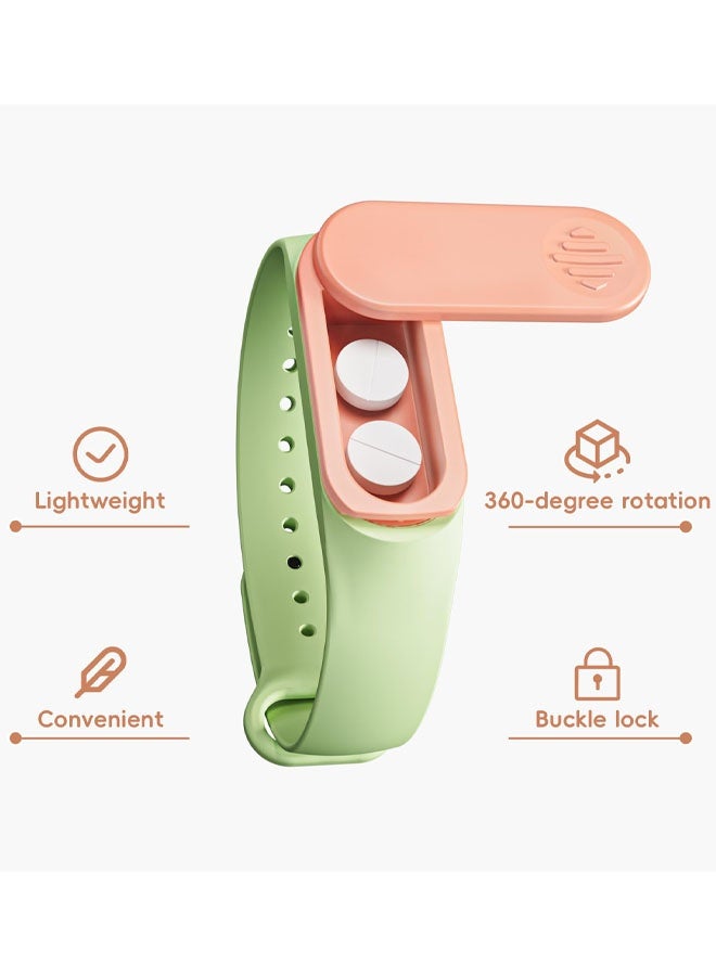 سوار حبوب - علبة حبوب طوارئ محمولة بحزام قابل للتعديل، وغطاء سريع الفتح بزاوية 360 درجة، وتصميم مناسب للسفر، مثالي للاستخدام اليومي/السفر - Image 4