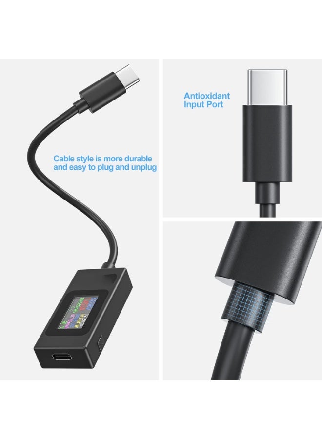 USB C اختبار مقياس الطاقة 4-30V 0-6.5A متعدد القياسات الرقمية ، نوع C الجهد ومقياس اختبار الحالي ، قدرة الطاقة ، وقت العمل أممتر فولتمتر كابل شاحن كاشف USB (الإصدار الكلاسيكي) - Image 2
