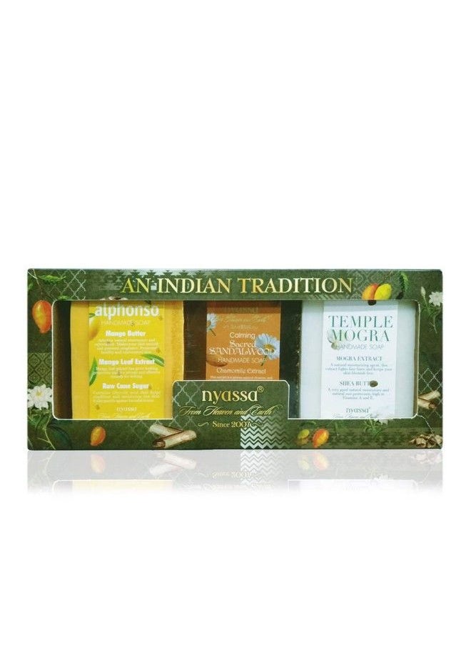 Nyassa Indian Tradition Gift Set;Handmade Soap 150Gmx3Pc;Gift Set For All Occasions; Natural Ingredient;Ideal Gifting For All Occasion;All Skin Type  - Image 2