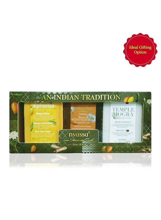 Nyassa Indian Tradition Gift Set;Handmade Soap 150Gmx3Pc;Gift Set For All Occasions; Natural Ingredient;Ideal Gifting For All Occasion;All Skin Type  - Image 3