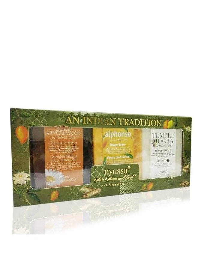 Nyassa Indian Tradition Gift Set;Handmade Soap 150Gmx3Pc;Gift Set For All Occasions; Natural Ingredient;Ideal Gifting For All Occasion;All Skin Type  - Image 4