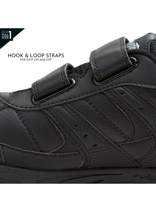 Avia Avi-Union II Strap Non Slip Shoes for Men, Hook and Loop Mens Walking Shoes with Memory Foam, Comfort Restaurant and Diabetic Shoes for Men - Black Wide or Extra Wide Width Safety Footwear, Jet - Image 2
