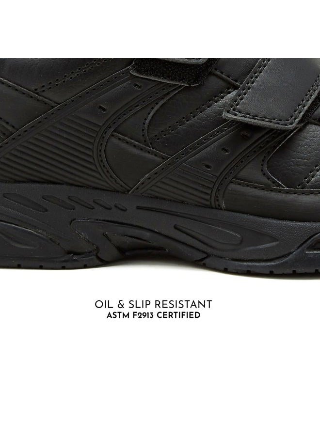 Avia Avi-Union II Strap Non Slip Shoes for Men, Hook and Loop Mens Walking Shoes with Memory Foam, Comfort Restaurant and Diabetic Shoes for Men - Black Wide or Extra Wide Width Safety Footwear, Jet - Image 3