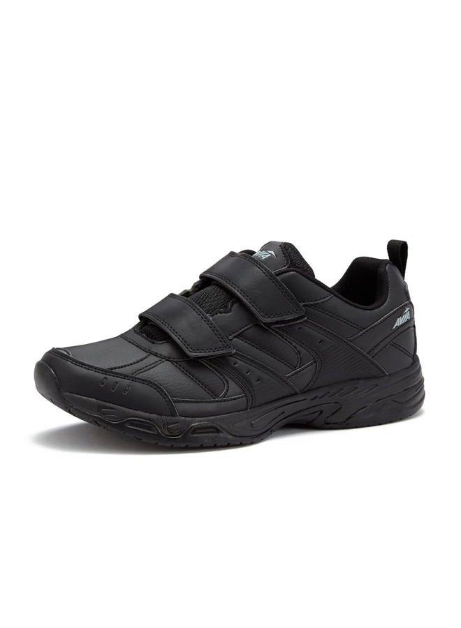 Avia Avi-Union II Strap Non Slip Shoes for Men, Hook and Loop Mens Walking Shoes with Memory Foam, Comfort Restaurant and Diabetic Shoes for Men - Black Wide or Extra Wide Width Safety Footwear, Jet - Image 1
