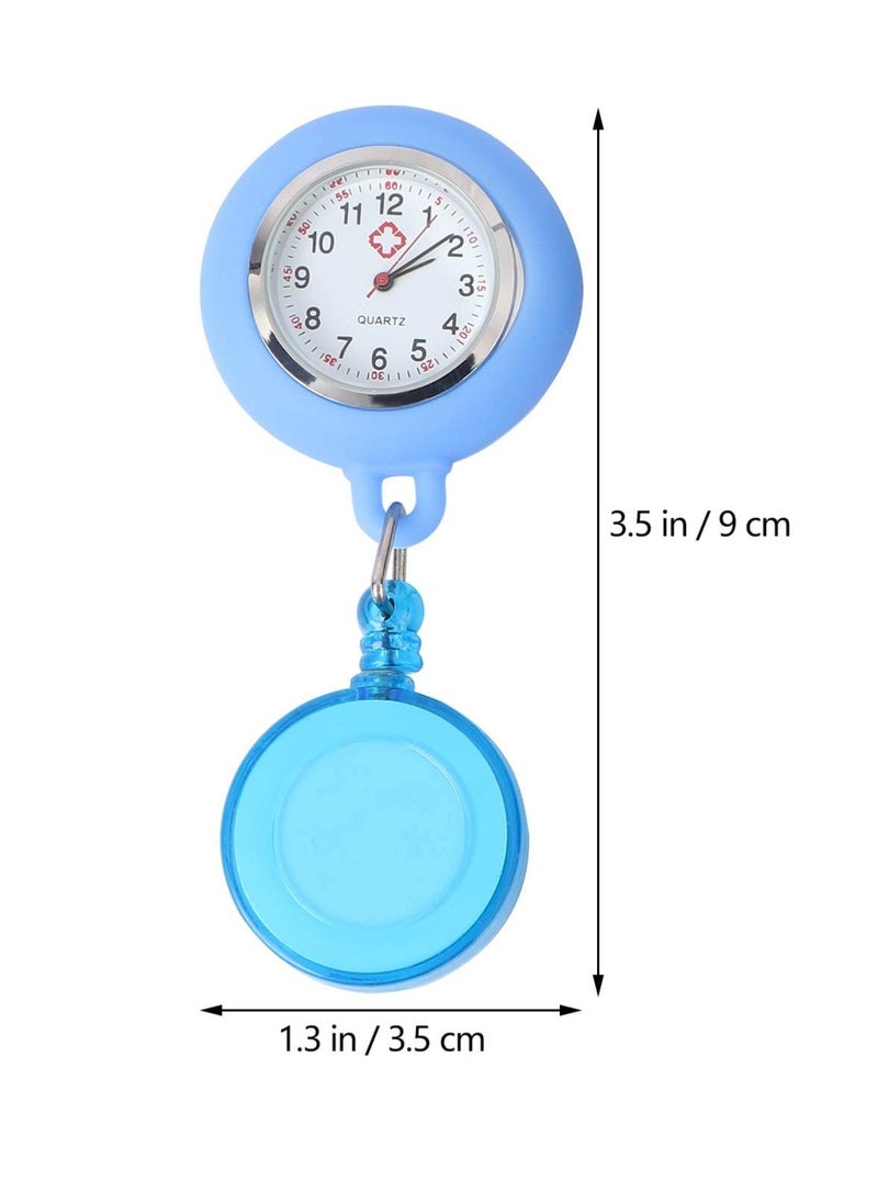 KASTWAVE - Nurse Watch Retractable Nurse Watches Clip-on Nurses Watch Silicone Fob Watches with Second Hand for Nurses Pocket Quartz Watch for Nurse Gift 3 Pcs (Black, Light Blue, White) - Image 1