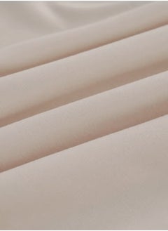 LUNA Home Single Size Fitted bed sheet 90*200+30 cm with 2 pillow covers, set of 3 pieces, plain beige.  - Image 4