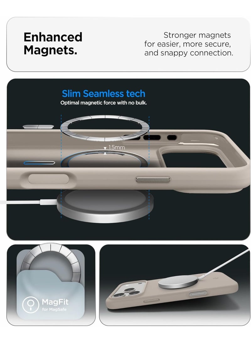Spigen Silicone Fit MagFit for iPhone 17 Pro Max MagSafe Case Cover - Stone - Image 5