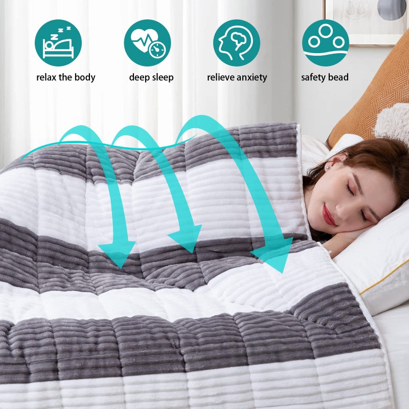 BETU Sherpa Weighted Blanket for Adults 15lbs, 48"x72", Twin Full Size Fuzzy Heavy Throw Blanket for 120-160lbs, Microfiber Soft Thick Big Blankets Weighted Comforter Breathable Gift for Sleeping, Grey - Image 2