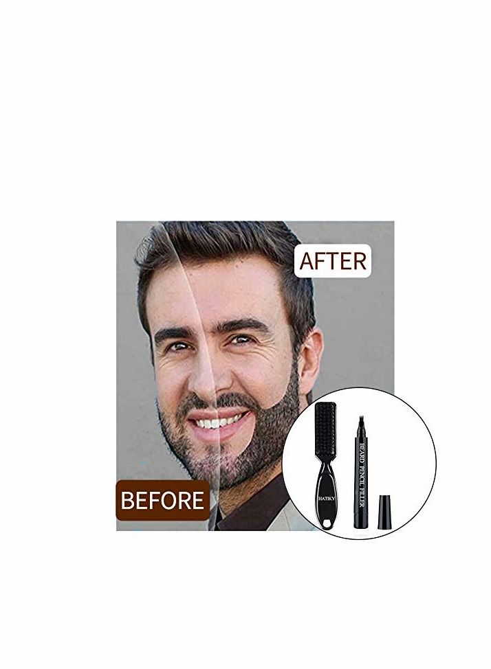 Beard Pencil Filler for Men- Water Proof Sweat Proof, Long Lasting -Beard Pen with a Micro-Fork Tip Applicator Creates Natural Looking Beard, Moustache  Eyebrows, Black - Image 3