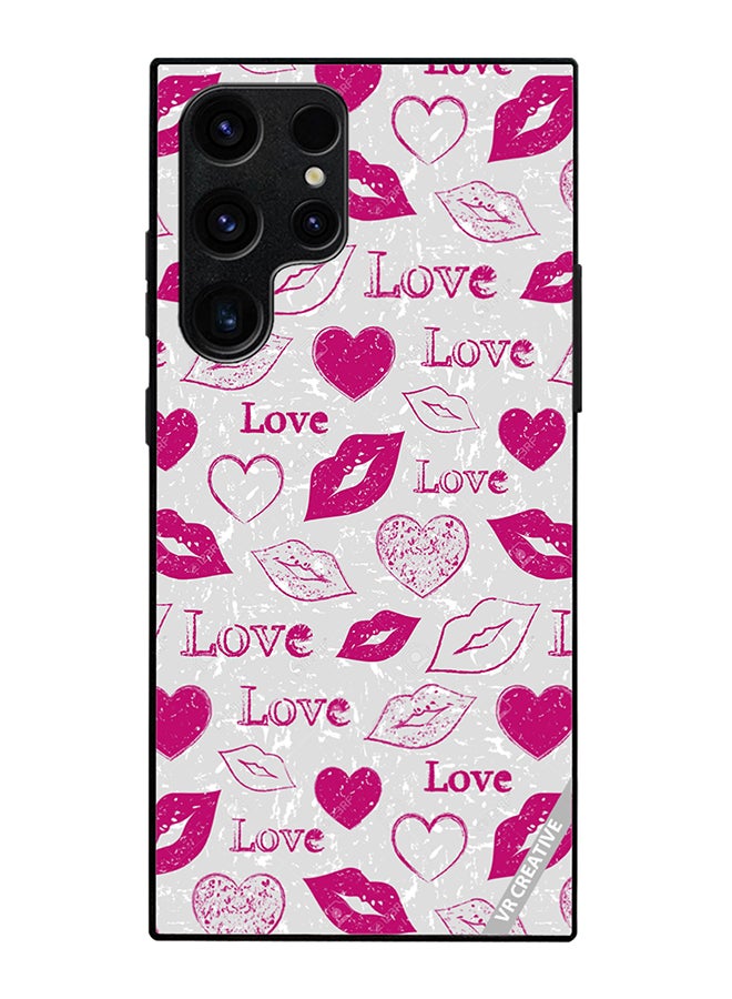 Protective Case Cover For Samsung Galaxy S25 Ultra Love And Lips Tags Design Multicolour