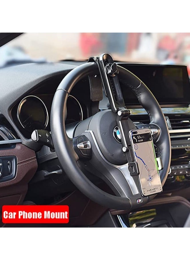 حامل هاتف السيارة تحت الشمس، حامل سيارة HiYi دوار 360 درجة، مشبك دعم متعدد الوظائف، حامل هاتف السيارة متوافق مع جميع الهواتف الذكية ونظام GPS (رمادي) - Image 3