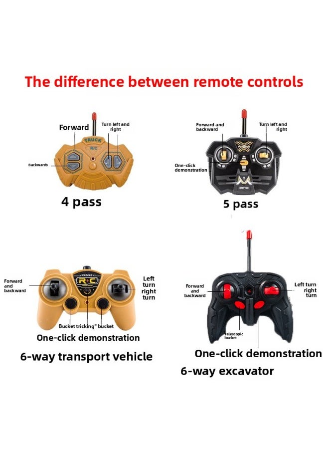Generic Children's 6-way Remote Control Excavator Electric Transport Vehicle 4-way Forklift Rechargeable Crawler Excavator Toy Engineering Vehicle-Color:6-way (short-head Flatbed Truck + Excavator Silver) Color Box  - Image 5